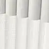 White fabric window blinds with soft folds, stylish and functional for home decor.