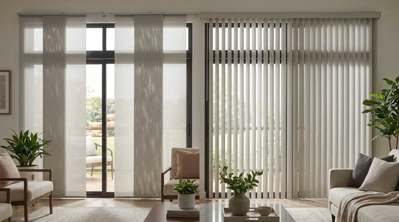 Bright living room with large windows, sheer curtains, and indoor plants creating a cozy and airy atmosphere.